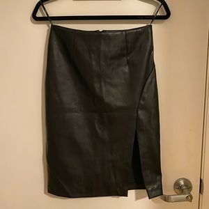 Forever 21 faux leather pencil skirt with slit